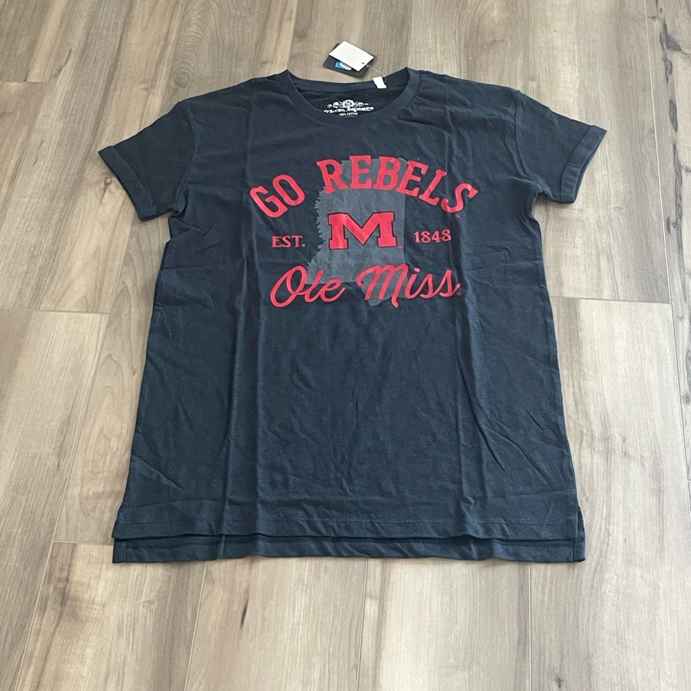 University of Mississippi ole miss navy and red women’s t shirt tee shirt sleeve